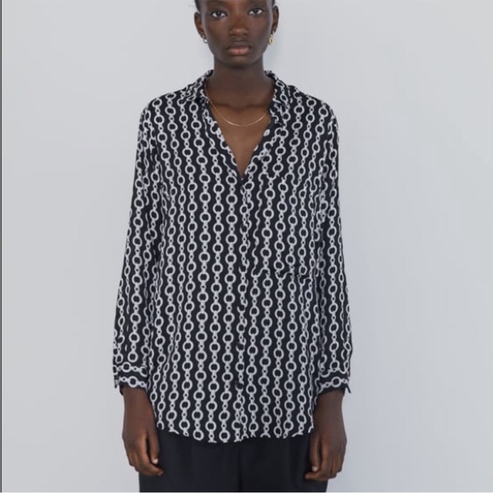 Zara chain print shirt